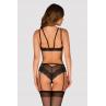 Жіноча білизна Комплект Obsessive ALLASTIA SET bra & panties with garters Чорний