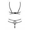 Жіноча білизна Комплект Obsessive BADOSSA SET cupless & crotchles thong Чорний
