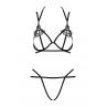 Жіноча білизна Комплект Obsessive BADOSSA SET cupless & crotchles thong Чорний