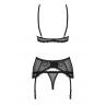 Жіноча білизна Комплект Obsessive BASITTA SET garter belt & thong Чорний