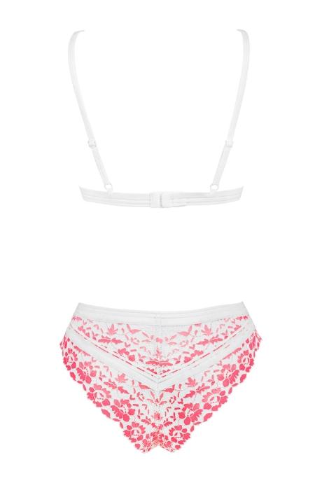 Жіноча білизна Комплект Obsessive BLOOMYS SET & panties Рожевий