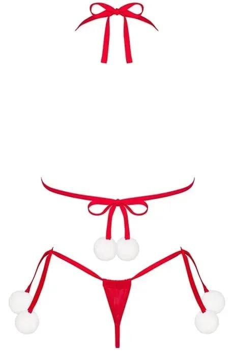 Жіноча білизна Комплект Obsessive BOBBLE GIRL SET bra & thong Червоний