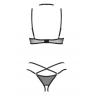 Жіноча білизна Комплект Obsessive DONARELLA SET cupless & crotchles thong Чорний колір