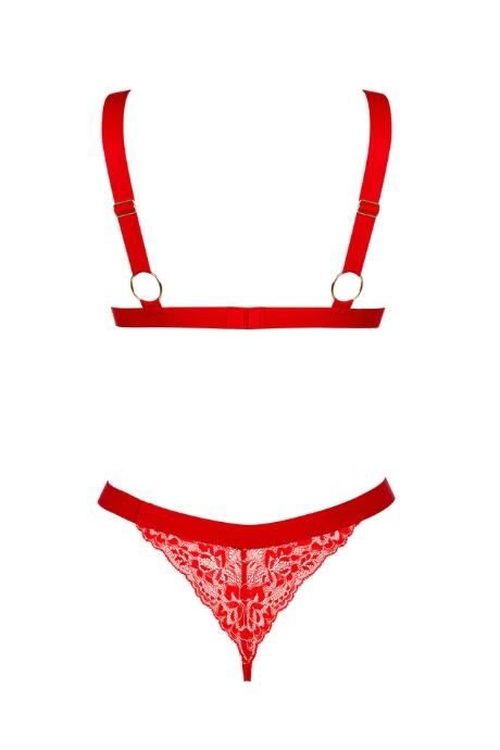 Жіноча білизна Комплект Obsessive ELIANES SET bra & panties Червоний