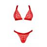 Жіноча білизна Комплект Obsessive ELIANES SET bra & panties Червоний колір