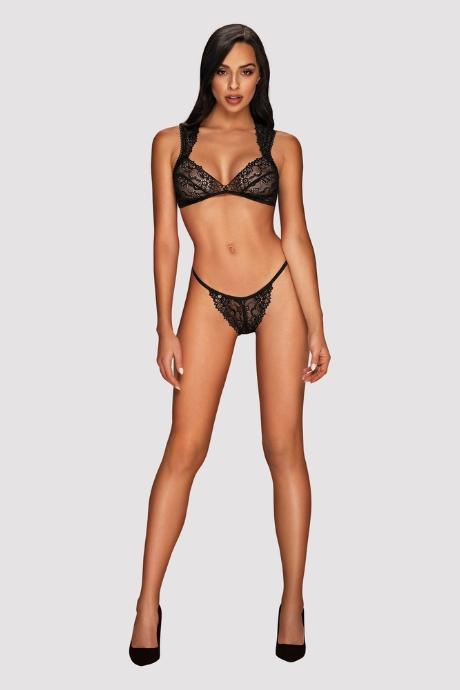 Жіноча білизна Комплект Obsessive ELISETTA SET bra & panties Чорний