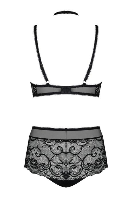 Жіноча білизна Комплект Obsessive ELIZENES SET bra & shorties Чорний