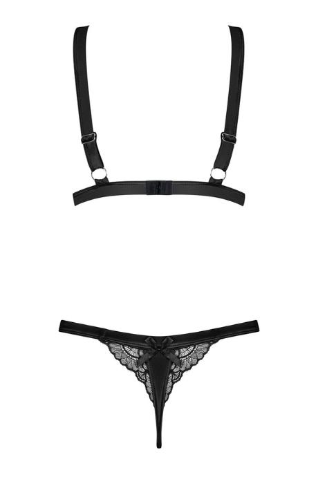 Жіноча білизна Комплект Obsessive ELOISSA SET bra & thong Чорний