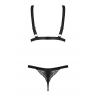 Жіноча білизна Комплект Obsessive ELOISSA SET bra & thong Чорний колір