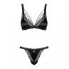 Жіноча білизна Комплект Obsessive ELOISSA SET bra & thong Чорний колір