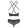 Жіноча білизна Комплект Obsessive GIULLY SET top & thong Чорний