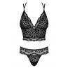 Жіноча білизна Комплект Obsessive GIULLY SET top & thong Чорний