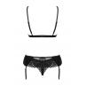 Жіноча білизна Комплект Obsessive MADERRIS SET bra garter belt & thong Чорний колір