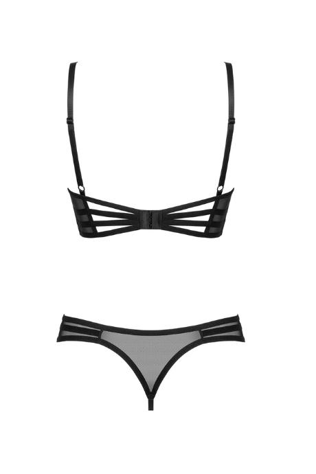 Жіноча білизна Комплект Obsessive ROXELIA SET cup bra & crot thong Чорний