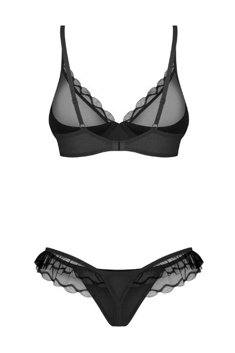 Жіноча білизна Комплект Obsessive STELISA SET bra & thong Чорний колір