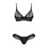 Жіноча білизна Комплект Obsessive STELISA SET bra & thong Чорний