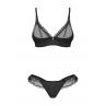 Жіноча білизна Комплект Obsessive STELISA SET bra & thong Чорний