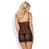 Жіноча білизна Комплект Obsessive 811-CHE-1 CHEMISE Чорно-бежевий