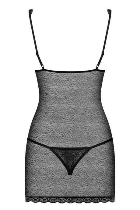 Жіноча білизна Комплект Obsessive 811-CHE-1 CHEMISE Чорно-бежевий