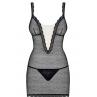 Жіноча білизна Комплект Obsessive 811-CHE-1 CHEMISE Чорно-бежевий