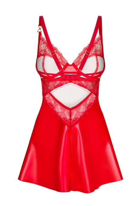 Жіноча білизна Комплект Obsessive ALIOSA CHEMISE & thong Червоний колір