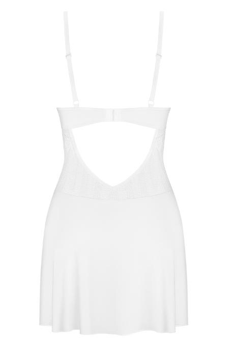 Жіноча білизна Комплект Obsessive ALISSIUM CHEMISE & thong Білий