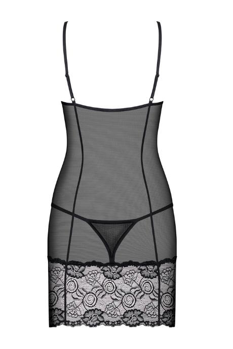 Жіноча білизна Комплект Obsessive ALLURIA CHEMISE Чорний