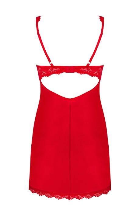 Жіноча білизна Комплект Obsessive AMOR CHERRIS CHEMISE & thong Червоний