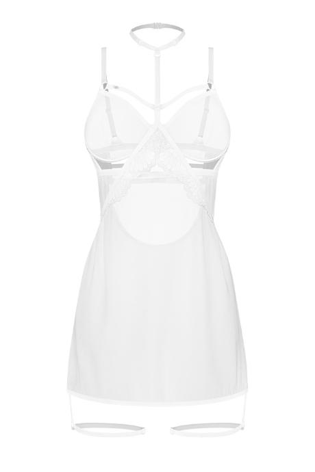 Жіноча білизна Комплект Obsessive ARROWEL CHEMISE & thong Білий