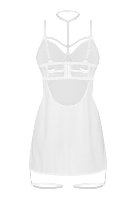 Жіноча білизна Комплект Obsessive ARROWEL CHEMISE & thong Білий