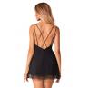 Жіноча білизна Комплект Obsessive BELLA ROU CHEMISE & thong Чорний