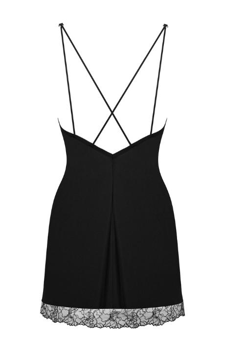 Жіноча білизна Комплект Obsessive BELLA ROU CHEMISE & thong Чорний