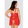 Жіноча білизна Комплект Obsessive BLOSSMINA CHEMISE & thong Червоний
