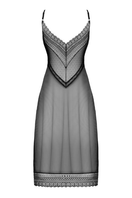 Жіноча білизна Комплект Obsessive ESTIQUA CHEMISE LONG Чорний