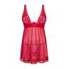 Жіноча білизна Комплект Obsessive LACELOVE BABYDOLL & thong Червоний колір