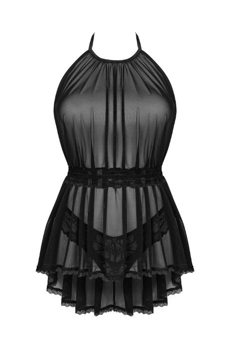 Жіноча білизна Комплект Obsessive SERAFIA BABYDOLL & thong Чорний