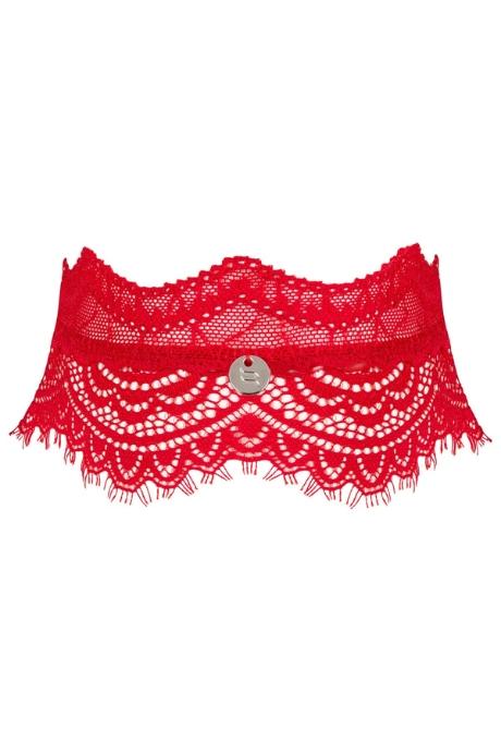 Жіноча білизна Аксесуар Obsessive BERGAMORE choker Червоний