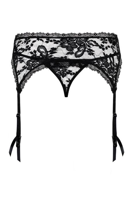 Жіноча білизна Пояс Obsessive CATIA garter belt & thong Чорний