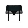 Жіноча білизна Пояс Obsessive MIAMOR garter belt & thong Чорний колір