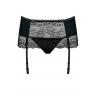 Жіноча білизна Пояс Obsessive MIAMOR garter belt & thong Чорний колір
