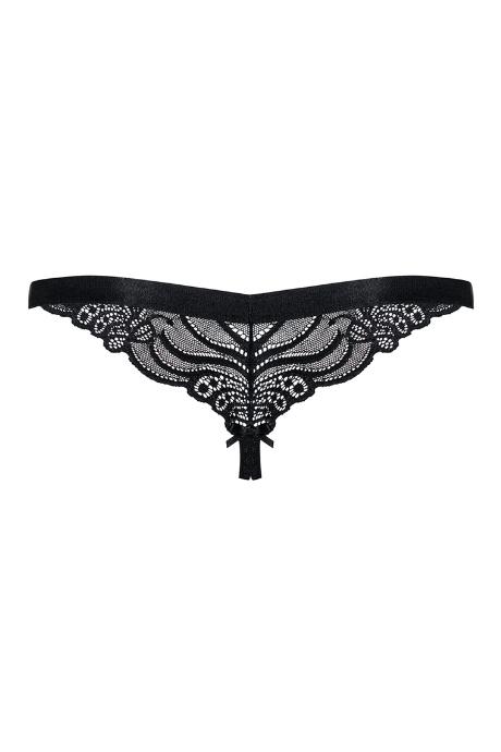 Жіноча білизна Стрінги Obsessive 828-THC-1 crotchless thong Чорний