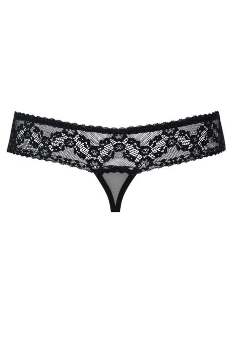 Жіноча білизна Стрінги Obsessive 837-THC-1 crotchless thong Чорний