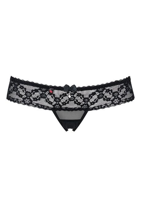 Жіноча білизна Стрінги Obsessive 837-THC-1 crotchless thong Чорний