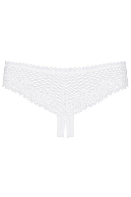 Жіноча білизна Стрінги Obsessive ALABASTRA crotchless thong Білий