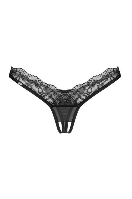 Жіноча білизна Стрінги Obsessive ARROWEL crotchless thong Чорний