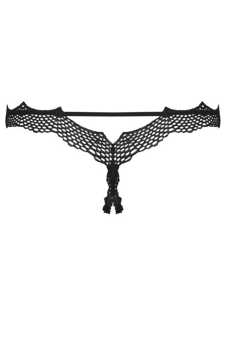 Жіноча білизна Стрінги Obsessive BRAVELLE crotchless thong Чорний