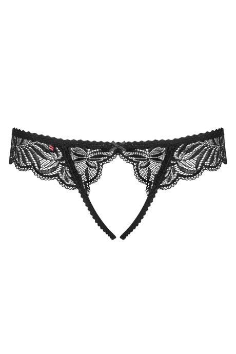 Жіноча білизна Стрінги Obsessive CONTICA crotchless thong Чорний