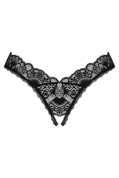 Жіноча білизна Стрінги Obsessive DONNA DREAM crotchless thong Чорний