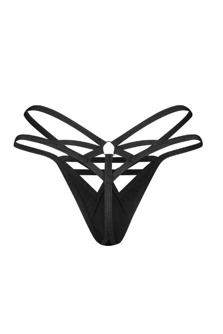 Жіноча білизна Стрінги Obsessive KEIRA LISE THONG with double straps Чорний