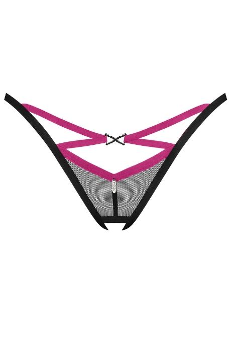 Жіноча білизна Стрінги Obsessive NOVENES crotchless thong Чорний